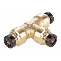 Push-Fit Tee Fitting: 5/32 in OD x 5/32 in OD x 5/32 in OD Fitting Size, Brass, Coupling (MPN 164PTC-5/32)