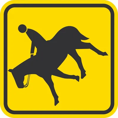 LYLE Horse Crossing Sign, 12 in x 12 in, Aluminum, Engineer Grade - Horse Crossing Signs