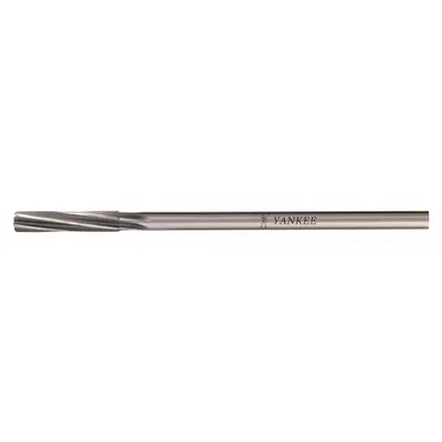 YANKEE Chucking Reamer: For 1/8 in Pin, 0.123 in Dia, Spiral Flute, LH - Left-Hand Spiral-Flute Dowel Pin Reamers