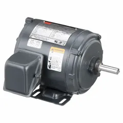 Totally enclosed non-ventilated (TENV) 3-phase AC motor with rigid base mount. Delivers 1/3 hp at 1765 RPM on 208-230/460V AC, drawing 2.9-2.8/1.4 A full load. Suitable for general purpose applications such as fans, pumps, and conveyors in clean, dry environments.