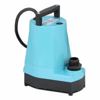 LITTLE GIANT Plug-In Utility Pump: 1/6 hp, 1/16 in Max. Dia. Solids, Continuous Duty, 115V AC, Nylon (MPN 505960)
