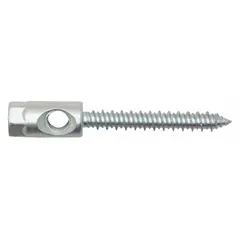 Steel screw-type rod hanger for concrete, with 5/16 in screw size and 3-1/4 in overall length. Supports horizontal or vertical mounting of threaded rod or conduit. Pack of 25. Not ICC-approved for cracked or un-cracked concrete, not seismic-approved.