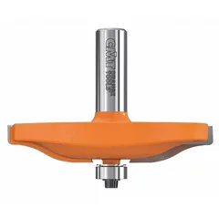 Carbide-tipped router bit for creating interlocking drawer joints and lock profiles in woodworking. Cutter diameter 3 1/4 in. Suitable for cabinet making, furniture joinery, and custom millwork applications requiring precise, tight-fitting drawer sides.