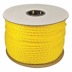APPROVED VENDOR Light-Weight Utility Rope, 3/8 in Dia, 430 lb WLL, Yellow, 350120-YEL-00600-R0283