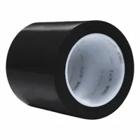 Floor Marking Tape: Gen Purpose, Solid, Black, 4 in x 108 ft, 5.2 mil Tape Thick, 3M™, 8 PK (MPN 03118)