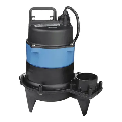 GOULDS Sewage Ejector Pump: Plastic, Single Phase, 1/2 hp, 115V AC - General Purpose Sewage Ejector Pumps