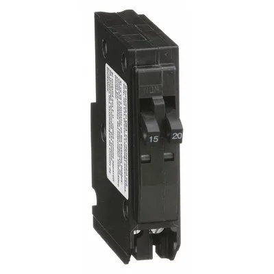 SQUARE D Miniature Circuit Breaker: 20 A, 120/240V AC, Single Phase, 10kA at 120/240V AC - QO Series, Plug-In Square D Miniature Circuit Breakers