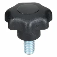 KIPP Hand Knob: 7 Point, Plastic w/ Steel Thread, M6 Thread, 10 mm Thread Lg, 25 mm Dia (MPN K0155.11036)