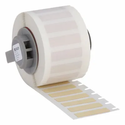 BRADY Pre-Cut Label Stock Roll: 1/4 in x 29/32 in, 29/32 in x 1/4 in, Polyimide - Brady Precut Label Rolls