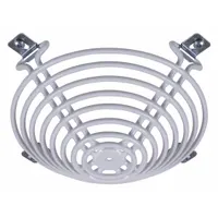 Steel smoke detector guard for indoor wall-mount photoelectric smoke detectors. White finish with flush-mount design. Includes mounting hardware. Overall dimensions: 6 7/8 in depth x 6 7/8 in length. Helps protect against vandalism and damage