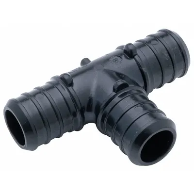 ZURN QQPT445X Polymer Crimp-On Barbed Tee, 3/4 in ID, Barbed x Barbed x Barbed - Crimp-On Polymer Barbed Tube Fittings