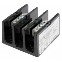 Terminal block for use in plumbing systems. Provides a secure connection point for electrical wiring in water heater or related equipment