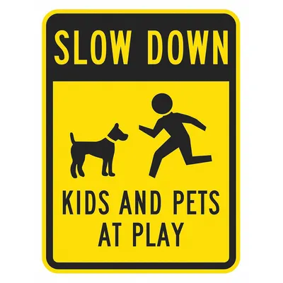 LYLE Children At Play Sign, 24 in x 18 in, Aluminum, 0.08 in, Diamond Grade - Children At Play Signs