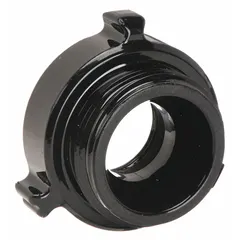 This aluminum rigid adapter connects fire hoses or equipment with 1 in NPSH and 1-1/2 in NPSH threads. It is used on fire hydrants and standpipes in fire-protection systems to transition between different hose sizes. The straight design provides a secure, leak-resistant connection.