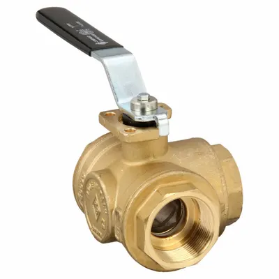 BONOMI 355N-11/2" T-Port Brass Ball Valve - T-Port Brass Ball Valves