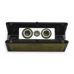 Open block with lugs for power distribution. Accepts line side wire sizes from 14 AWG to 2/0 AWG. Aluminum construction. Suitable for surface mounting in control panels and switchgear.