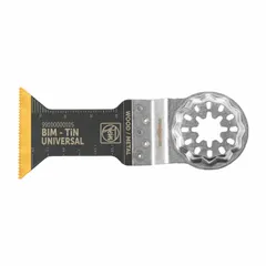 Bi-metal Starlock mounted blade for precision cutting. Overall length 2-1/8 in. Suitable for cutting aluminum and other non-ferrous metals in metal fabrication and HVAC applications.