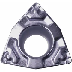 Trigon (W) indexable turning insert made from PVD carbide. Designed for precision turning, facing, and profiling operations on CNC lathes. The trigon shape provides strong cutting edges and cost-effective indexing for general machining of steel, stainless steel, and cast iron.
