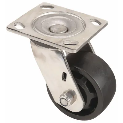 OEM Corrosion-Resistant Plate Caster, Swivel, Nylon, 4 in Dia, 2 in Wd - Corrosion-Resistant Plate Casters