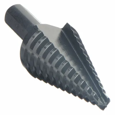 OEM High-Speed Steel Step Drill Bit, 3/16" to 7/8", Black Oxide, 3-Flats Shank - High-Speed Steel Step Drill Bits