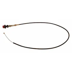 This polymer adjustable locking control cable is designed for dump truck and PTO applications. The vernier-style mechanism allows precise engagement and locking of engine speed. With a 72-inch overall length, it provides flexible routing for throttle control in heavy-duty vehicles.