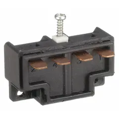 Contact block designed for use with compatible limit switch enclosures. Opens or closes electrical circuits based on mechanical position, commonly applied in industrial automation, conveyor systems, and machine safety guards for reliable switching.