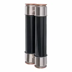 The MERSEN 9F60HJE150 is a fast-acting, E-rated general purpose cylindrical fuse rated 150 A at 8.25 kV AC. It features an indicating function that visually signals when the fuse has opened. This fuse is used for overcurrent protection in industrial equipment and high-voltage circuits.