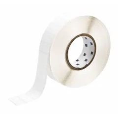 Nylon wraparound label, black on white, measuring 3/4 in x 1 1/2 in. Designed for permanent identification of wires from 24 AWG to 20 AWG. Compatible with i5100 printer series and requires R4306 ribbon. Used for cable marking in electrical panels, machinery, and control systems.