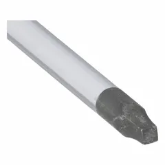 Square screwdriver with #1 tip size for driving and removing square-drive fasteners. Shank length of 4 inches, overall length of 7-3/4 inches. Ergonomic handle designed for user comfort during assembly, maintenance, and repair tasks.