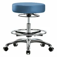 Stool: Vinyl, Ht Range 21 1/4 in to 28 3/4 in, 17 in Seat Wd, 17 in Seat Dp, 0 Glides, 5 Casters (MPN BR-VMBSO-CR-CF-CC-8546)