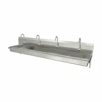 SANI-LAV Wash Station: 4 Stations, 5 in Bowl Dp, 85 in Bowl Lg, 16 1/2 in Bowl Wd, Faucet Included (MPN 5A5A)