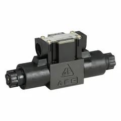 D03 NFPA size, three-position, tank-tank center spool configuration. Solenoid-operated for precise directional control in hydraulic systems. Maximum flow rate 12 gpm.