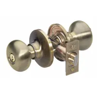 Brass office knob lockset with a Biscuit lockset style. Designed for interior commercial doors, providing basic privacy or passage function in office environments