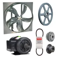 Exhaust Fan with Drive Package: Belt Drive, 24 in Blade, 1/2 hp, 6,950 cfm, 208-230/460V AC, 3 ph (MPN 7M7X0)
