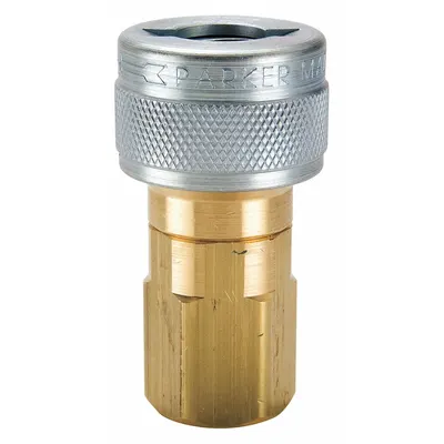 PARKER Quick Connect Hose Coupling: 1/4 in Body Size, Socket, Push-to-Connect - Schrader Quick-Connect Air Couplings