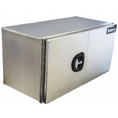 BUYERS PRODUCTS Double Barn-Door Box, Silver, 24 in Depth, Keyed Lock - Double Barn-Door Boxes