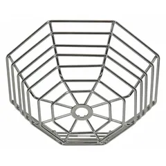 This stainless steel guard is designed for indoor wall-mounted smoke detectors, providing protection against vandalism and accidental damage. It features a flush mount style and includes mounting hardware for installation. The guard has an overall depth of 8 1/4 inches and is finished in gray.