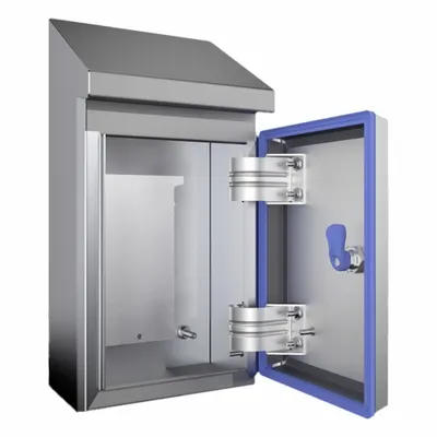 RITTAL Sloped Top Enclosure: 304 Stainless Steel, 17 in x 8 in x 6 in - Stainless Steel Enclosures