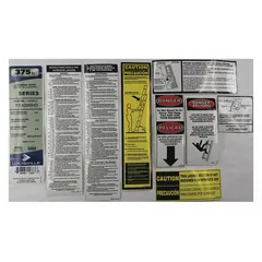 Replacement label kit for Louisville Ladder models. Contains safety and identification labels for maintenance or replacement. Fits manufacturer model number FE4216HD.