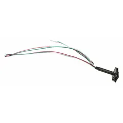 This hinge pin secures the door hinge on refrigerators and freezers. It includes three electrical leads for connecting door switches or heaters. Used in commercial refrigeration and freezer door applications.