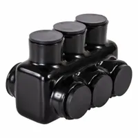 POLARIS Multitap Connector: 3 Port, Double-Sided Entry, 6 AWG – 250 kcmil Wire Size, Black (MPN IPLD250-3B)
