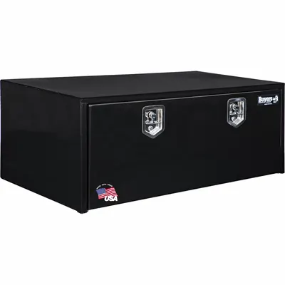 BUYERS PRODUCTS Single Drop-Down Door Box, Gloss Black, Keyed Lock, 1708310 - Single Drop-Down Door Boxes