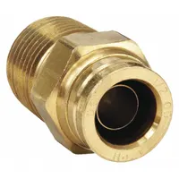 Push-Fit Adapter Fitting: 1/2 in OD x 1/2 in Pipe Fitting Size, Push-to-Connect x MNPT, Brass (MPN 68PTC-8-8)