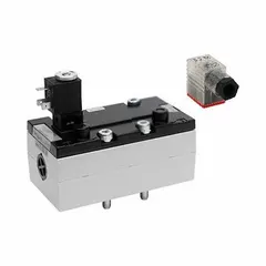 AVENTICS Solenoid Air Control Valve: Series 581, Double Solenoid, Five-Way / Two-Position, Female (MPN 5814111120). Key specifications — attr1077643: Hardwired; attr1093108: Solenoid Coil Included; attr1077629: AVENTICS; attr1077665: Internal Pilot; attr1077689: Spring Return; attr1077692: 581; attr1077625: 5814111120; attr1077666: Normally Open/Normally Closed.