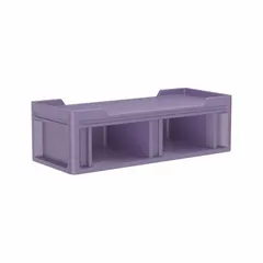 This polyethylene bed frame features end and side storage compartments. It measures 78 inches in length, 32 1/2 inches in width, and 24 inches in height. The Indigo color finish is integral to the material. Suitable for institutional settings requiring durable, moisture-resistant furniture.