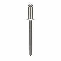 Flush-mount blind rivet for fastening materials where only one side is accessible. 0.122-inch diameter, 1 27/67-inch overall length, 5/16-inch body length, 1 13/32-inch overall length. Plain finish. Inch dimensions. Pack of 500