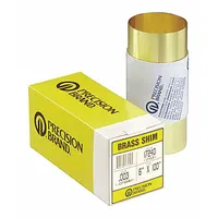 Shim Stock,6" W,180" L,0.007" Thk: 180 in Shim Lg, 6 in Shim Wd, 0.007 in Thick, Brass, Grade 260 (MPN 17765)
