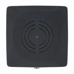 IFM DTI600 is a 13.56 MHz HF RFID read/write antenna with IO-Link communication. Housed in a stainless steel surface-mount enclosure rated IP67 and Protection Class III, it measures 120 mm x 50 mm x 113 mm. Electrical connection is via an M12 A-coded connector, and a four-LED tag communication display indicates operational status. Typical applications include production tracking, asset management, and quality control in industrial automation environments.