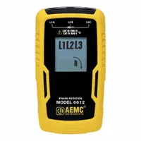 AEMC INSTRUMENTS Phase Sequence and Motor Rotation Tester: 15 Hz to 400 Hz, 40 V to 850 V, Digital (MPN 6612)