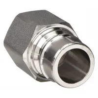 The SNAP-TITE H Series hydraulic quick-connect coupling plug (SPHN12-12F) features a 3/4"-14 thread size and is constructed from 316 stainless steel with a nitrile seal. Designed for rapid, leak-free connection and disconnection in hydraulic fluid lines, it is suited for industrial, mobile, and marine systems requiring corrosion resistance and reliable sealing